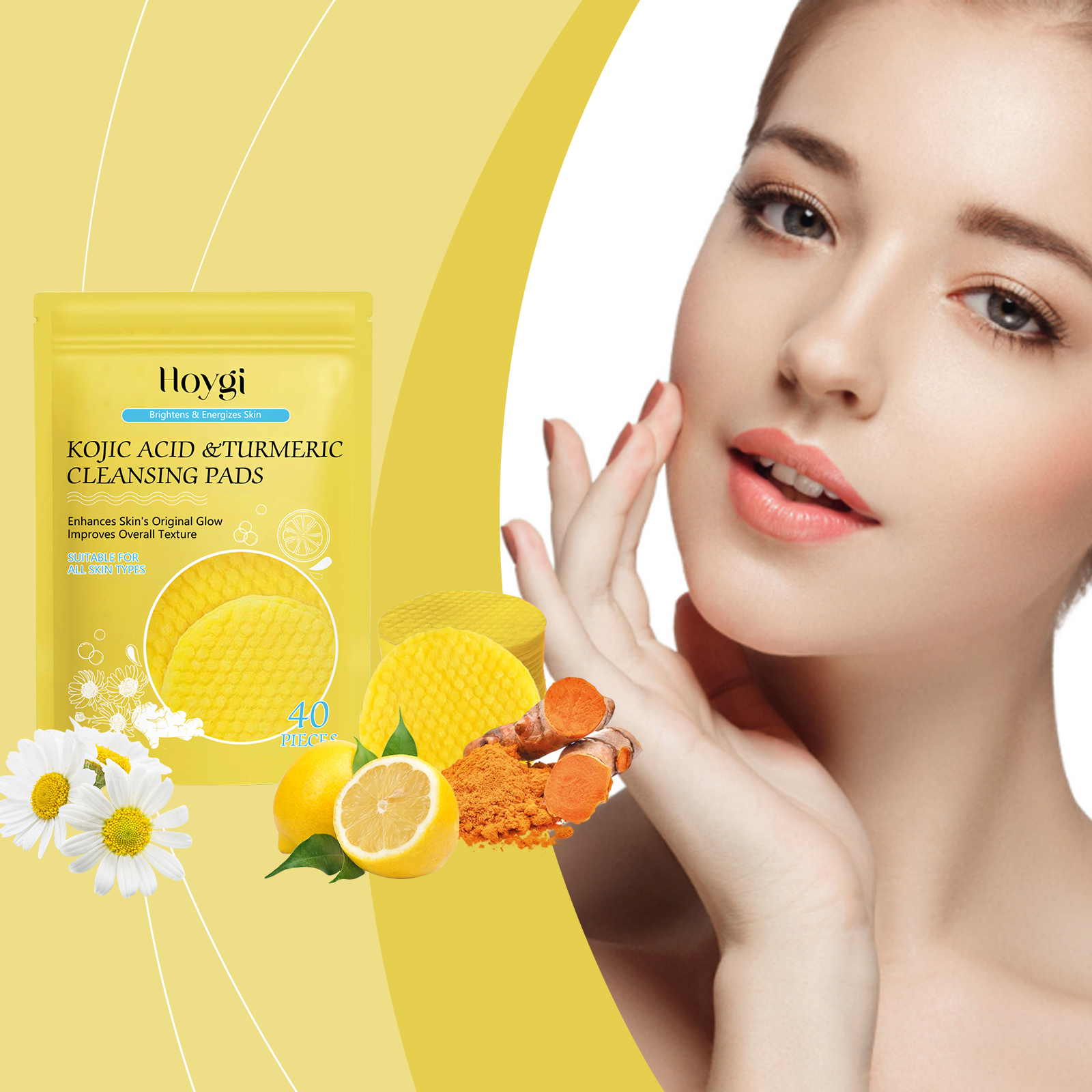 Kiss Beauty Makeup Remover - Turmeric Kojic Acid Cleansing Pad Pore
