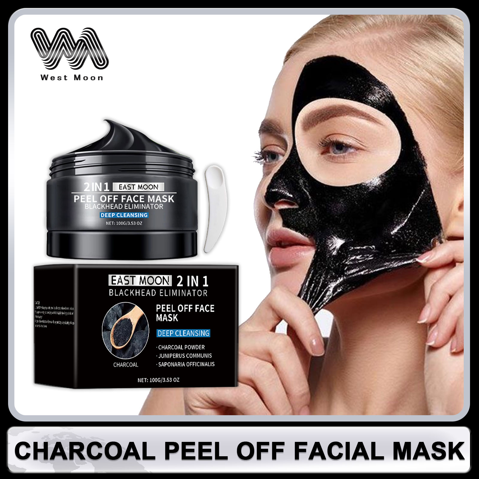 Kiss Beauty Makeup Remover - Bamboo Charcoal Blackhead Remover Mask Deep