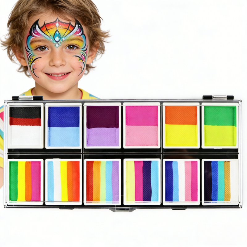 Beauty Makeup Kit For Kids - 12 Color Multicolor Child Body Painting
