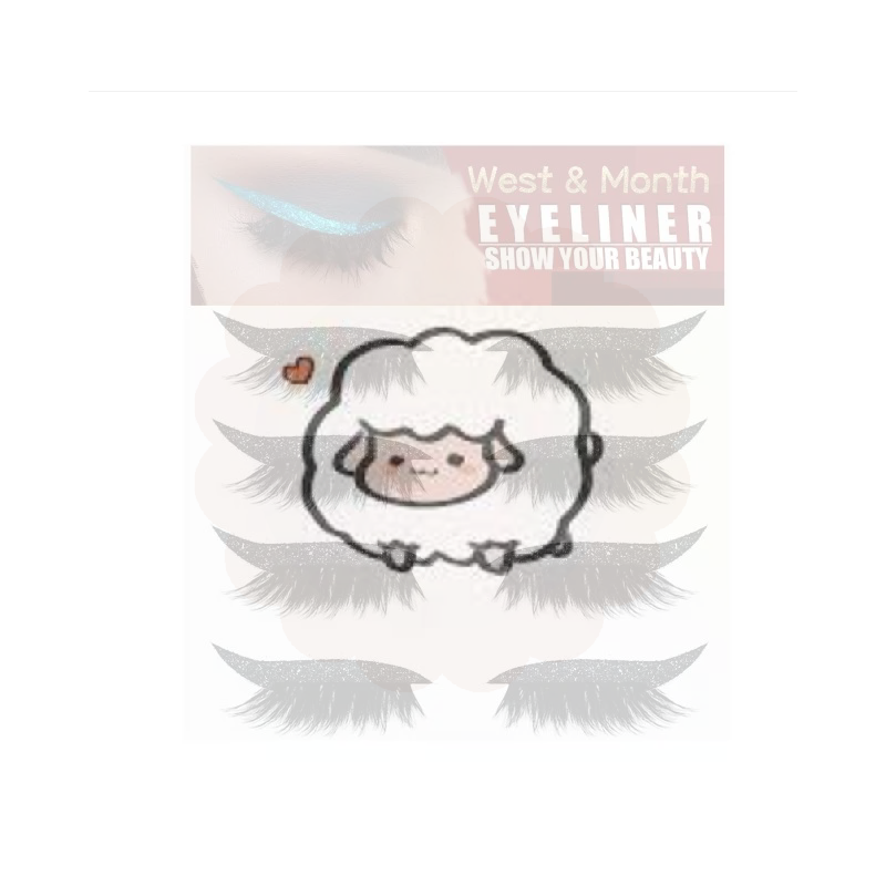 Beauty Makeup Look - False Eyelashes and Eyeliner Stickers Set