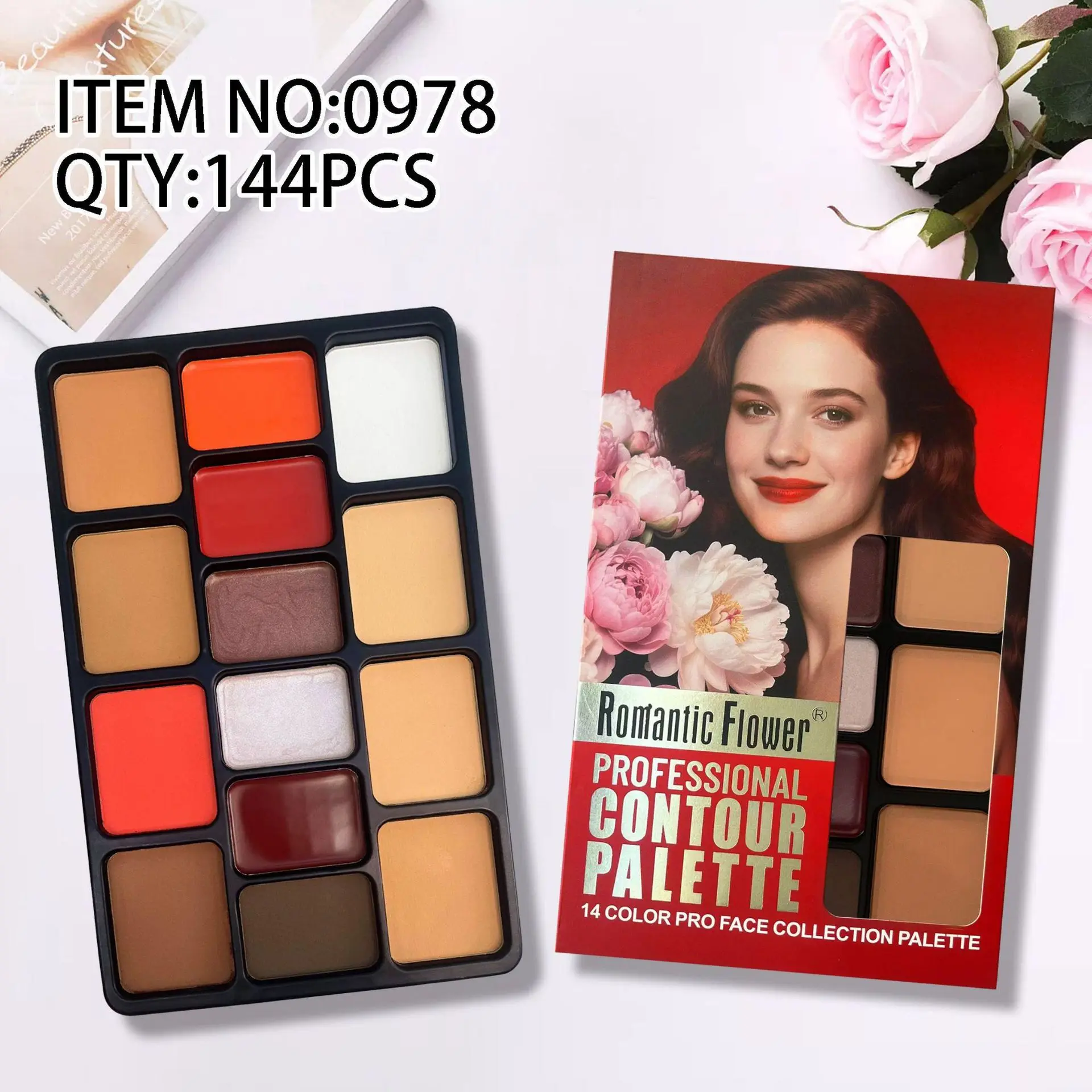 Beauty Makeup Look - 14-Color All-in-One Makeup Palette with Highlighter