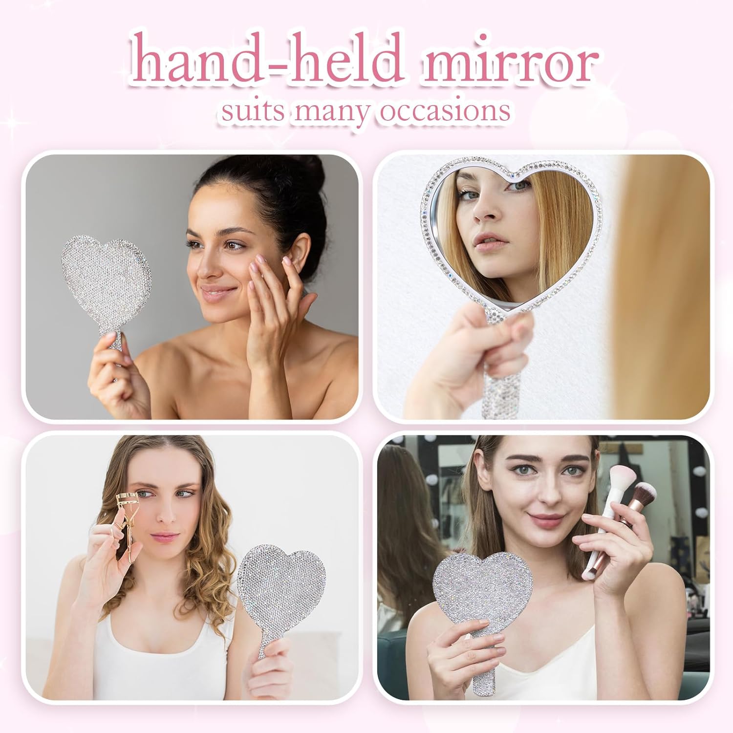 Diamond Handheld Makeup Mirror - Beauty Love Makeup avis et prix