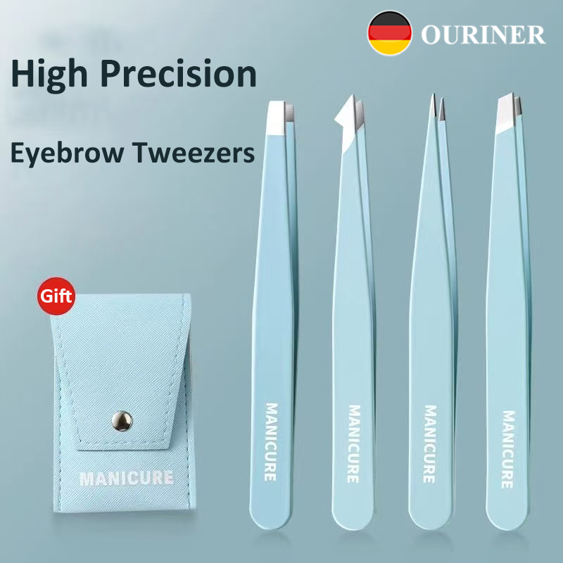 4 Pcs Colorful Eyebrow Tweezer - Beauty Hair Makeup avis et prix