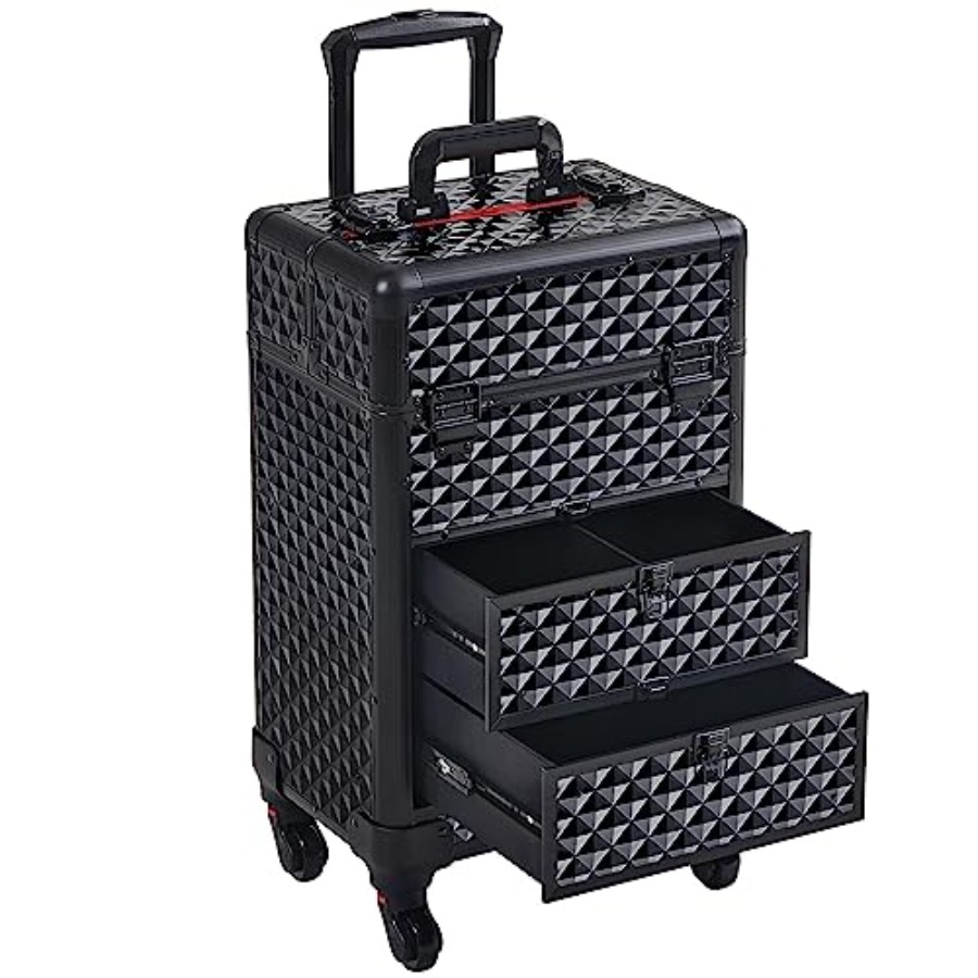 Rolling Makeup Train Case with - Beauty Hair Makeup avis et prix