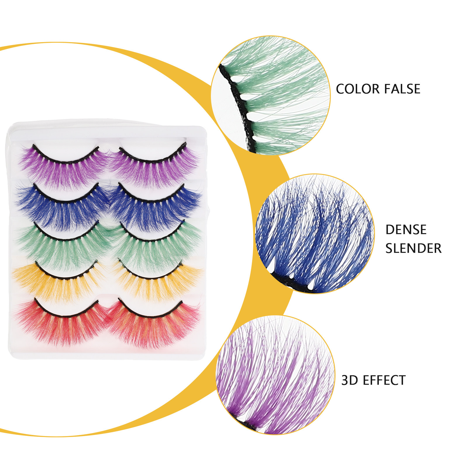5Pairs Vibrant Colorful False  - Beauty Makeup Look avis et prix
